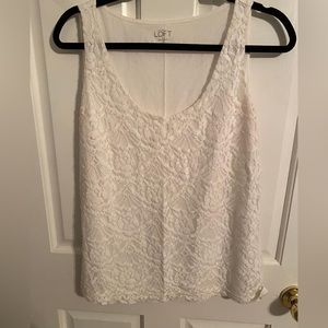 White Loft lace tank top
